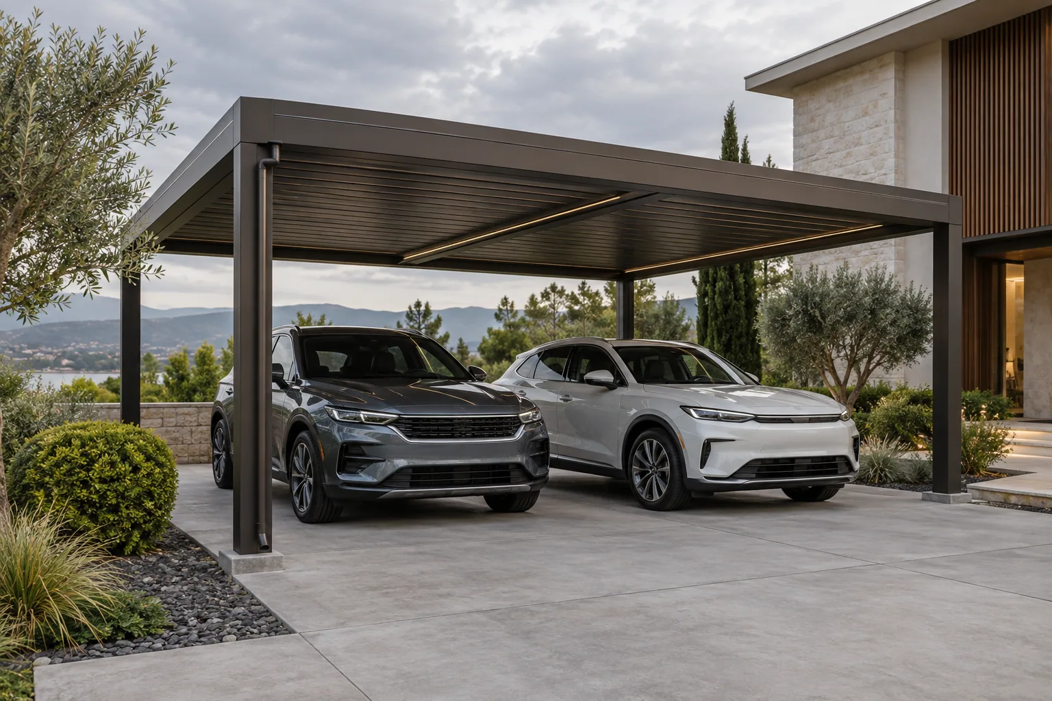 Aluminum pergola carport aluminum louvered pergola application visualization
